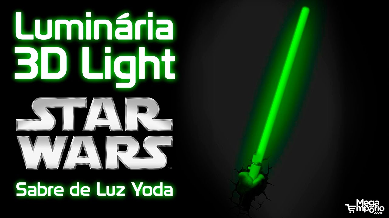 Luminária 3D Light FX Star Wars – Sabre de Luz Yoda – Mega Empório