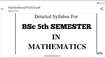 BSc 5th semester maths syllabus #5thsemester #maths #syllabus #2025 