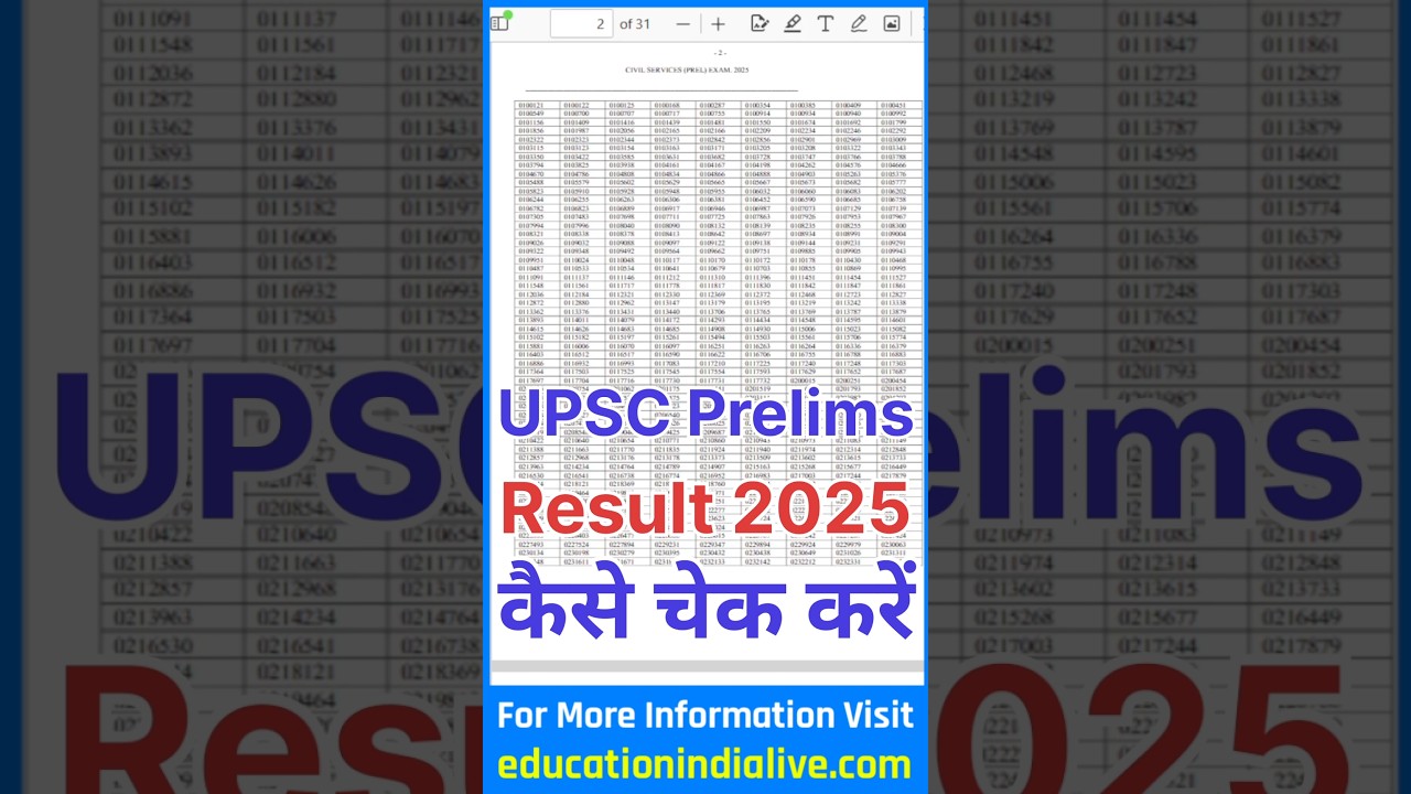 UPSC Result 2025 Kaise Dekhe ? How To Check UPSC Result 2025