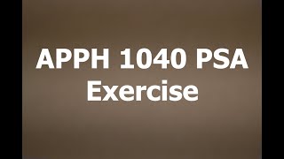 APPH PSA Exercise