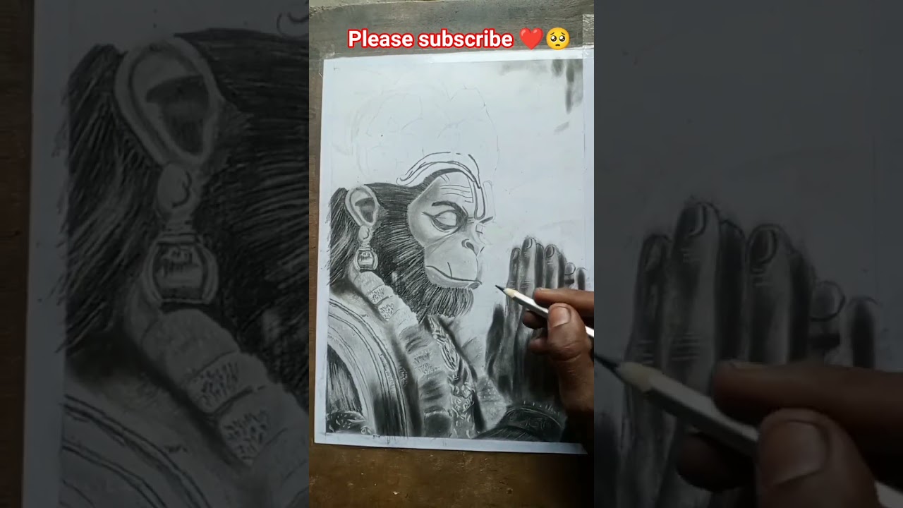🚩shree hanuman ji￼ pencil (part 2)✏️ sketch 