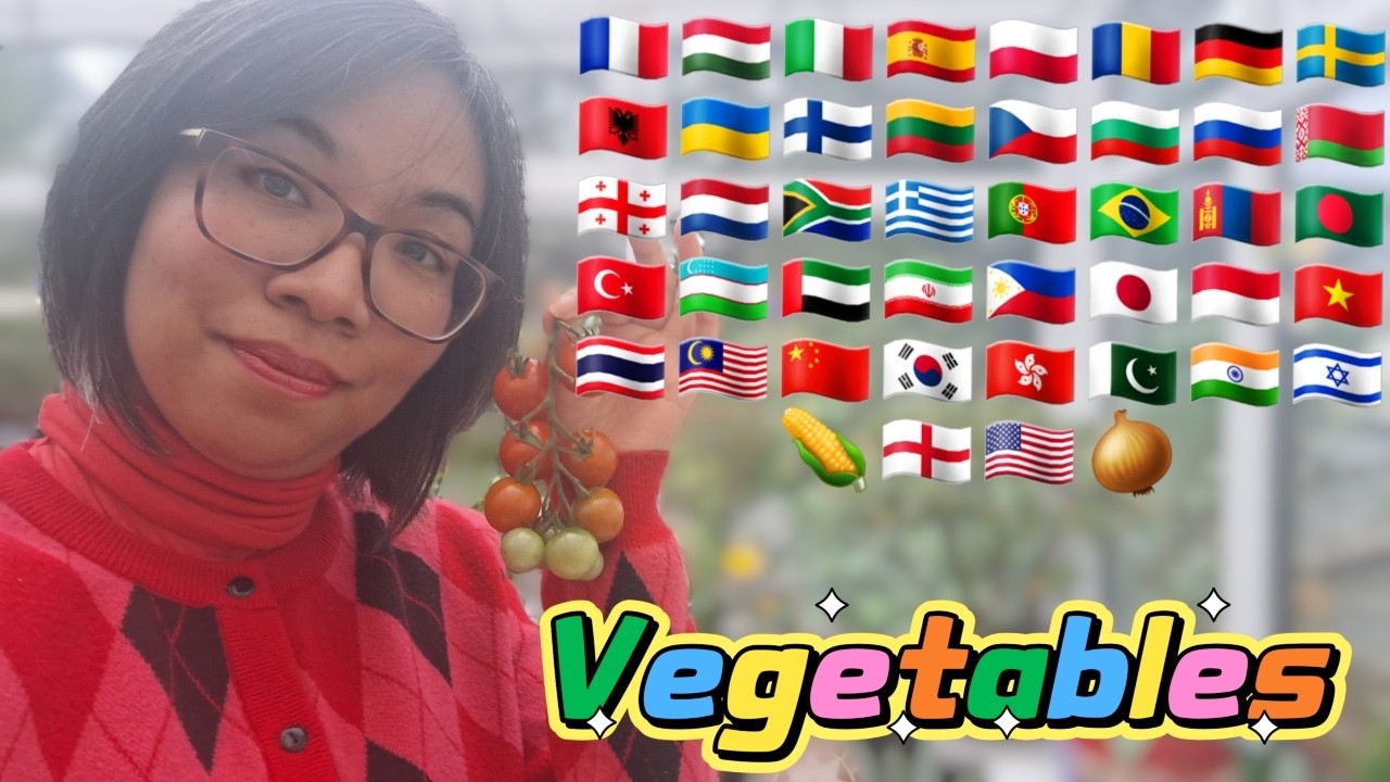 ASMR Whispering 9 Vegetables in Different Languages For Sleep 🍅🌽  Mouth Sounds, Nature Sounds