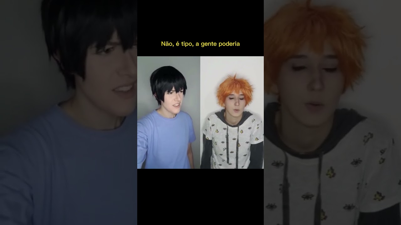 Kageyama e Hinata depois do treino 🌚 #cosplay #larucosplay #haikyuu #kagehina #hinatashoyo #kageyama