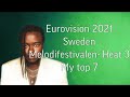 Eurovision 2021- Sweden Preselection (Melodifestivalen)- My Top 7 (Heat 3)