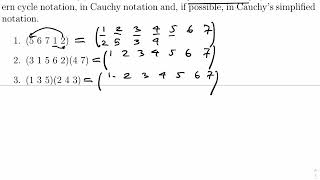 Permutations: Cycle Notation to Cauchy's Notation