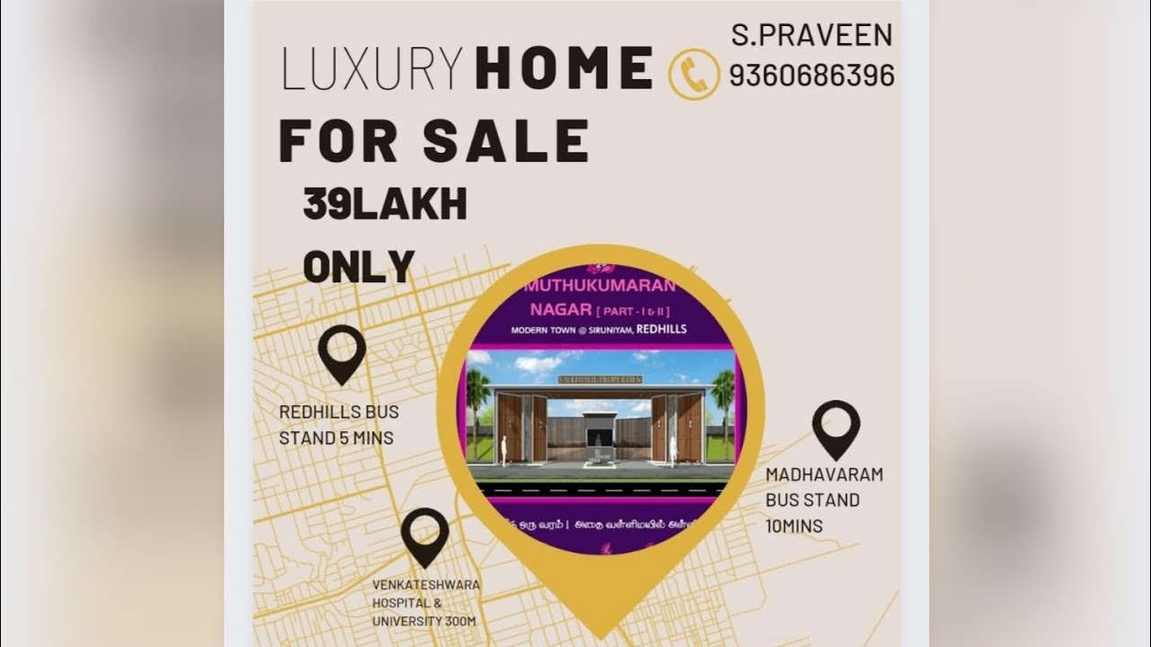 Low Budget Residential plots and villas for sale in redhills, chennai