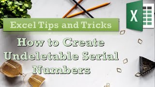#shorts | How to Create Undeletable Serial Number in Excel