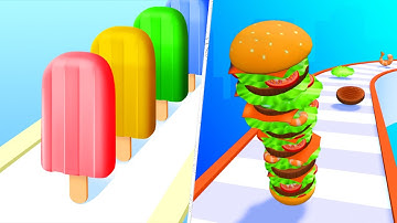 Satisfying Mobile Games 2023 - Popsicle Stack, Burger Stack Runner 3D, Sandwich Runner, Pop It...