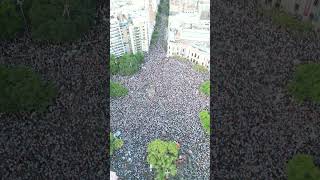 Vertical View of Crowds Celebrating Winning the 2022 Football World Cup