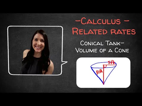 Related Rates Conical Tank Problem (Volume of a Cone) - YouTube