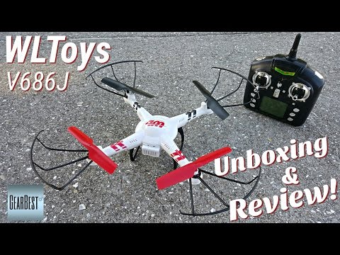 WLToys V686J V686 Quadcopter - $68 - Unboxing & Review - FPV - 2MP - 780mAh - 2.4GHz - Gearbest.com