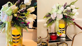 Come Let’s DIY A Glam Designer Spring/Easter Lantern / Designer LED Candles /How To Make Spring Swag