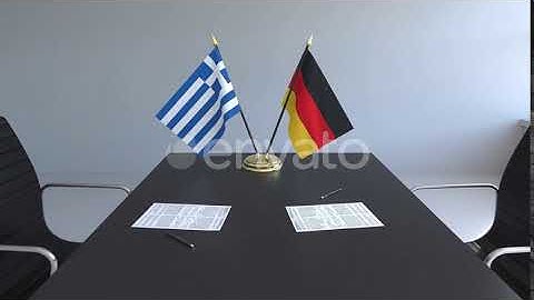 Flags of Greece and Germany and Papers on the Table | Motion Graphics - Envato elements