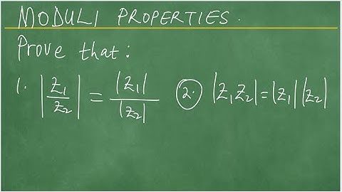 MAT3705 Complex Analysis: Complex Numbers. Complex conjugate. Modulus. Moduli Properties
