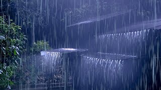 FALL ASLEEP FAST in MINUTES with Torrential Rain on Metal Roof \& Powerful Thunder Sounds at Night