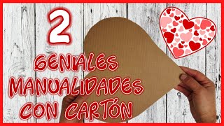 2 GENIALES MANUALIDADES CON CARTÓN  Ideas para regalar en San Valentín o día de la madre