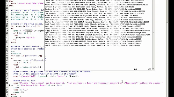 Bash script to create user accounts in Linux