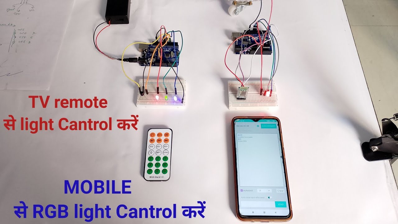 Bluetooth and IR remote controlled LED light Project - YouTube
