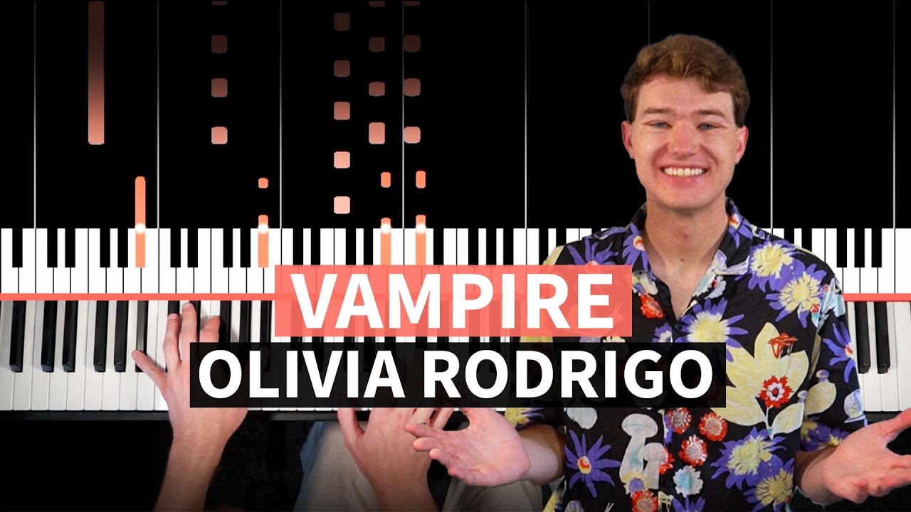 vampire - Olivia Rodrigo - PIANO TUTORIAL (accompaniment with chords)