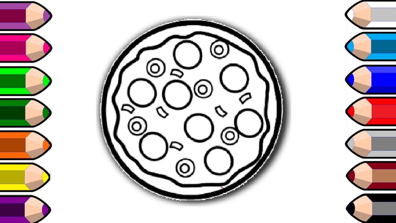 Pizza Coloring Page | How To Draw Pizza | Coloring Books For Kids