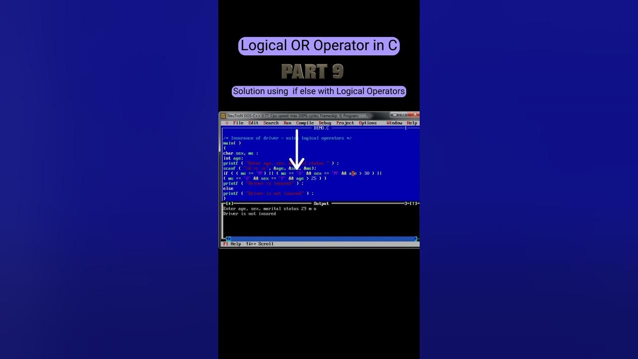C मधील Logical Operators Demo explained Solution of if else with ...