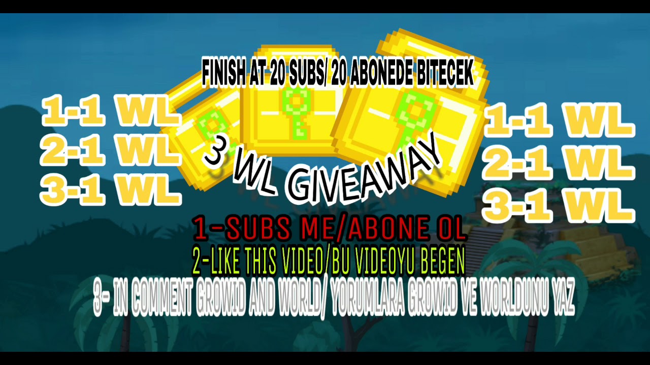 3 WL GIVEAWAY GROWTOPIA