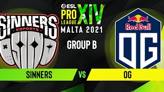 CS:GO - OG vs. SINNERS [Inferno] Map 2 - ESL Pro League Season 14 - Group B