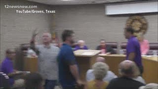 Viral video appears to show Groves mayor tossing camera toward city council attendee