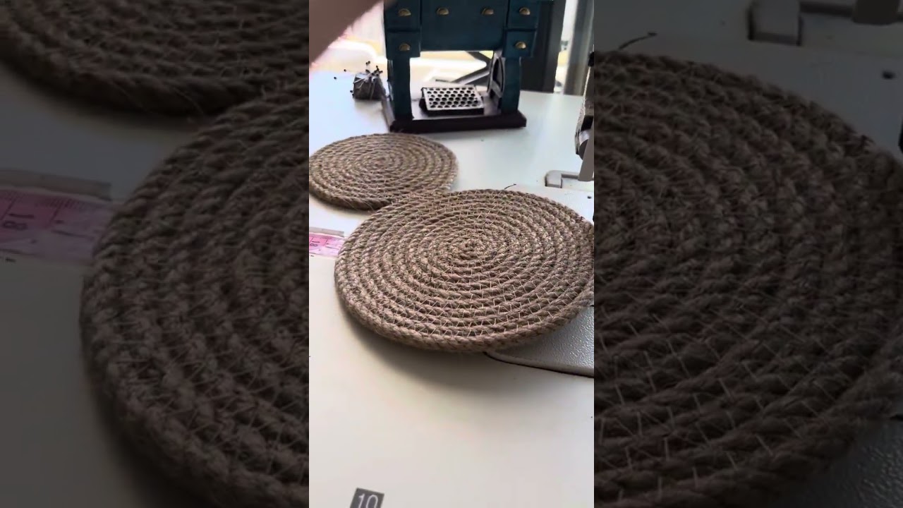 Hasır jüt ip ile runner yapımı