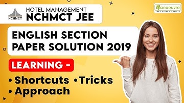 NCHMCT JEE - English Paper Solution 2019 | Shortcuts | Tricks | Approach | Technique