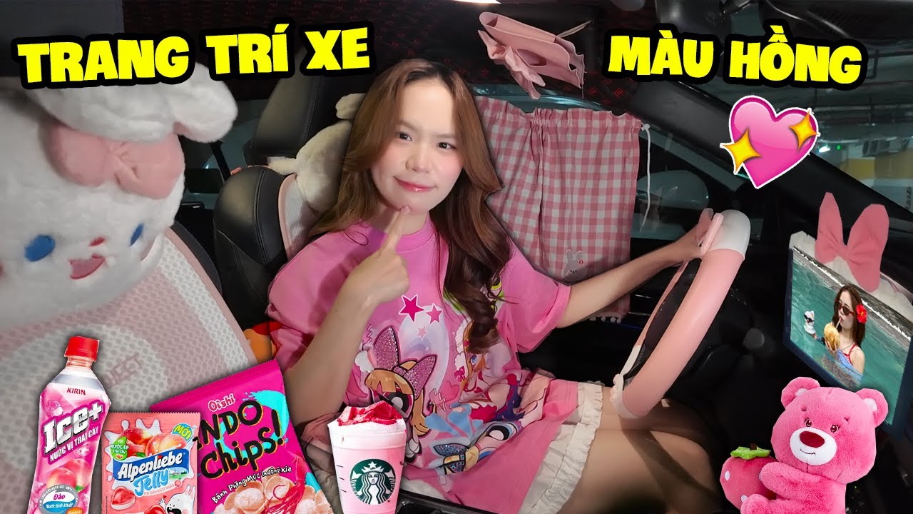 MÌNH TRANG TRÍ XE MÀU HỒNG !