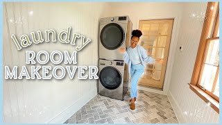 COMPLETE RENOVATION, ALL NEW FLOORS &  NEW PLUMBING| Dream Laundry Room Makeover PT.1| #FIXERUPPER