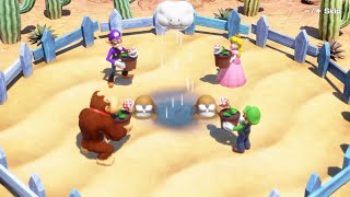 Mario Party Superstars - Minigames - Waluigi vs Peach vs DK vs Luigi