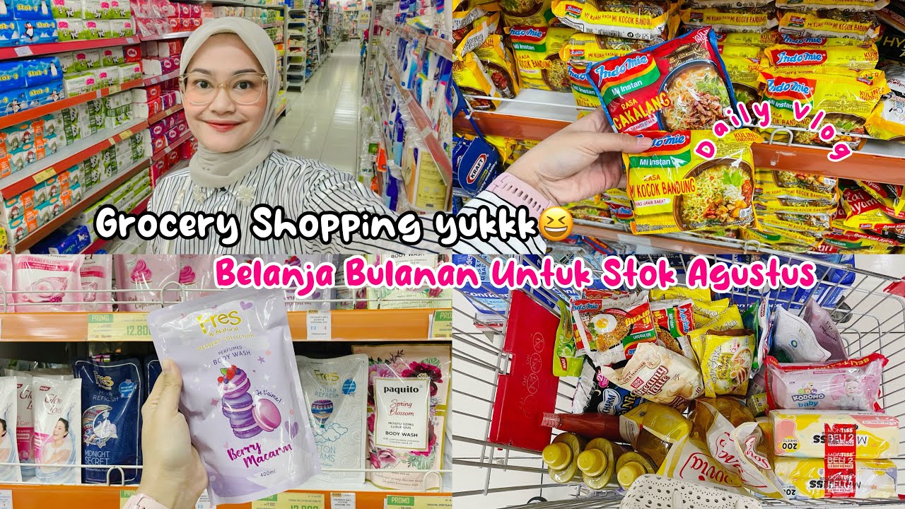 GROCERY SHOPPING YUKKK😆🛒| BELANJA BULANAN UNTUK STOK AGUSTUS #groceryshopping #dailyvlog #grocery 