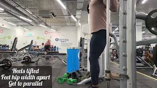 Quad focused Smith machine squats
