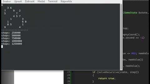 Recursive backtracking sudoku solver