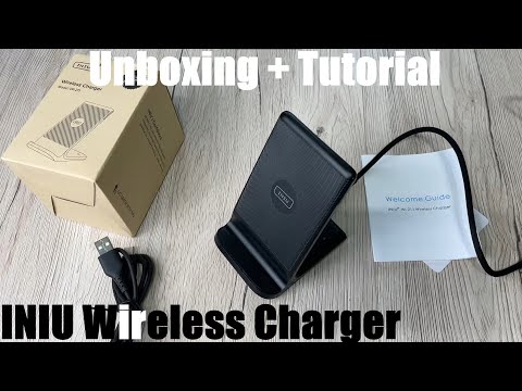 INIU Wireless Charger 15W Qi-Certified Fast Wireless Charging Stand with LED unboxing & instructions