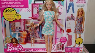 Barbie Unboxes Dream Closet Set with Clothes & Accessories 30+ Pieces & 15+ Storage Areas