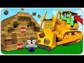 NOOB vs PRO: TROLLING IN MINECRAFT!  BULLDOZER DESTROY MACHINE VS.  NOOB HOUSE in MINECRAFT!