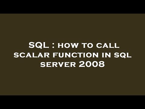 SQL : how to call scalar function in sql server 2008