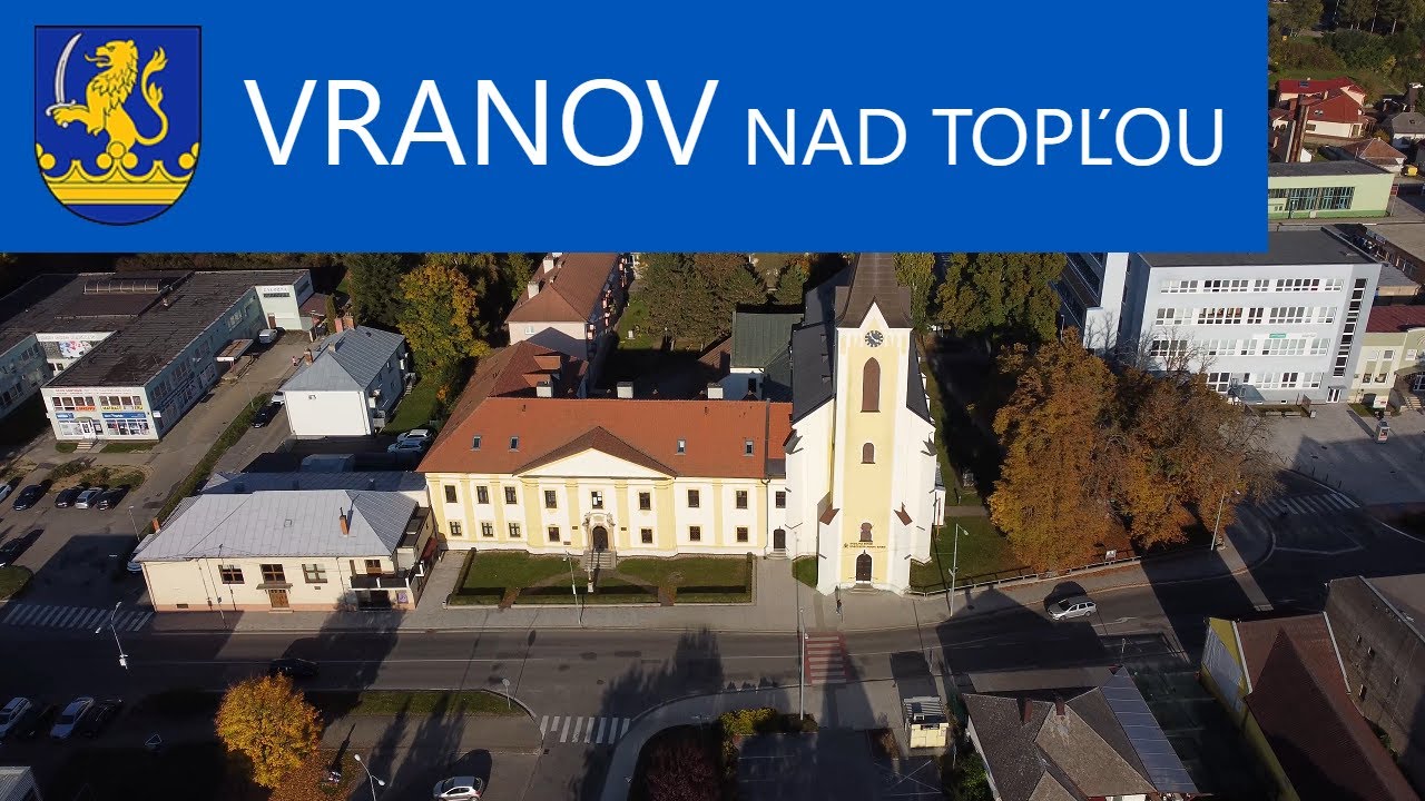 #30 mesto Vranov nad Topľou sever centrum Bazilika z vtáčej perspektívy | VT | Slovensko | SK
