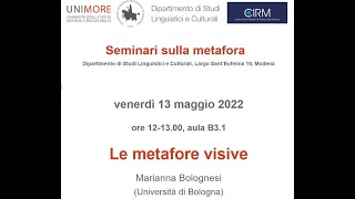 Seminario CIRM sulle metafore - Le metafore visive - Prof.ssa Marianna Bolognesi, 13 maggio 2022
