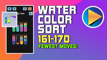 Water Color Sort Levels 161 to 170 Walkthrough [Fewest Moves!]