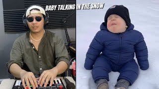 BABY TALKING IN THE SNOW