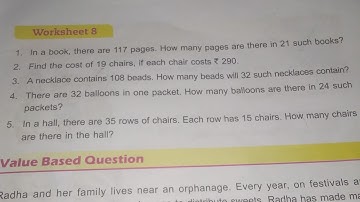 Dav Public School Class 3 Math Unit 4 Worksheet 8 || Multiplication || @madhubanclasses