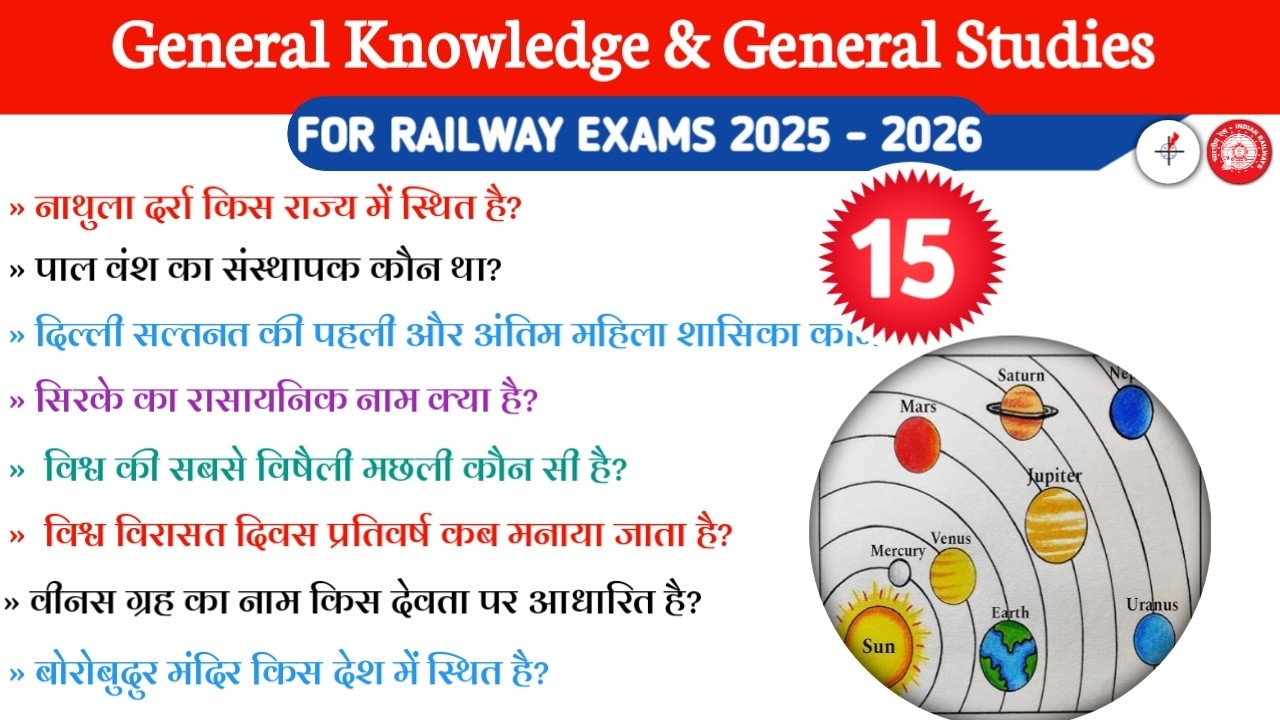 RRB NTPC GK GS 2026 | Railway Previous Years Questions | RRB NTPC Graduate And UG Exam Date
