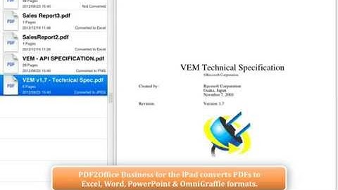 PDF to Excel on iPad using PDF2Office - PDF converter for iPad