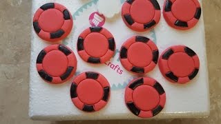 making fondant poker chips cupcake or cake toppers