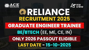Reliance Recruitment 2025 | Trainee voor afgestudeerde ingenieurs | Voor geslaagde studenten in 2...