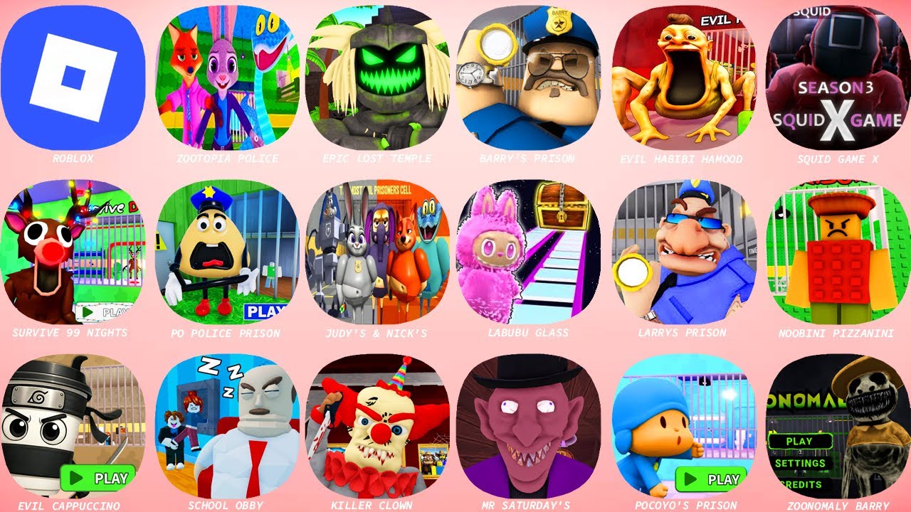 ROBLOX HARD MODE:ZOOTOPIA POLICE FAMILY,EPIC LOST TEMPLE,BARRY'S PRISON,SQUID GAME 3,JUDY'S & NICK'S